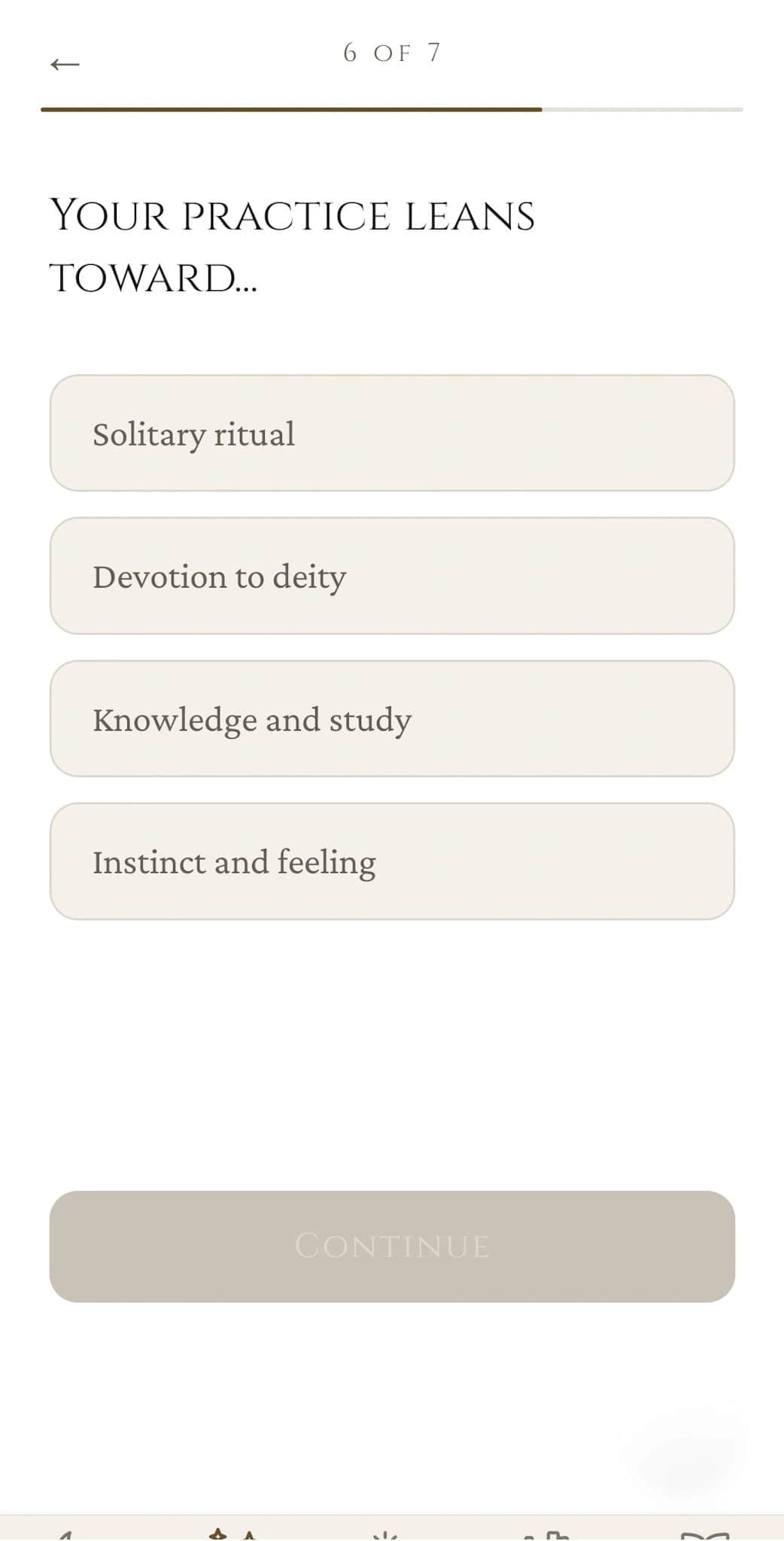 Witch Path quiz question 6 of 7: what your practice leans toward