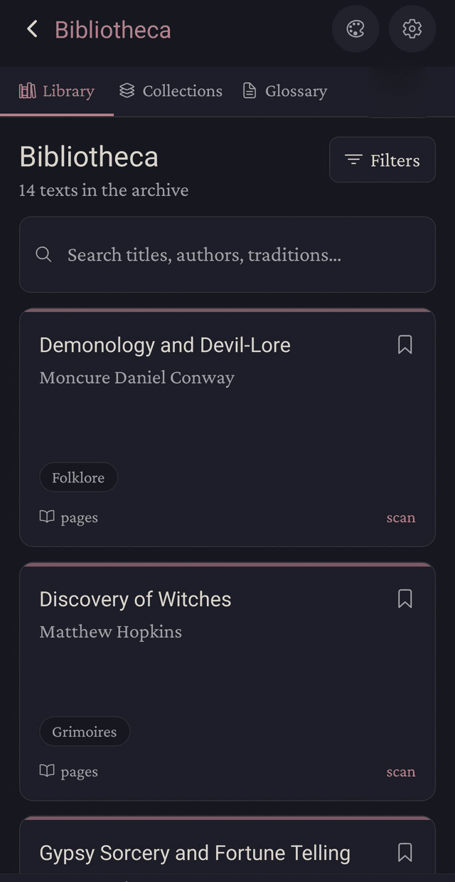 Grimoire Bibliotheca — sacred and esoteric texts library