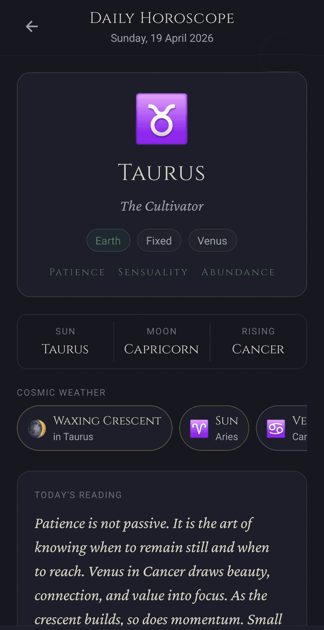 Grimoire Horoscope — daily astrology and natal chart transits for solitary witches